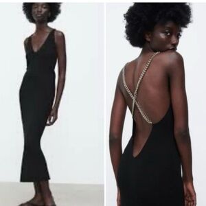 Zara chain  Black Sleeveless Dress